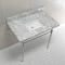 Fauceture KVPB3622M8SQ6 36" Console Sink with Brass Legs (8-Inch, 3 Hole), Marble White/Polished Nickel KVPB3622M8SQ6 - alternate 4